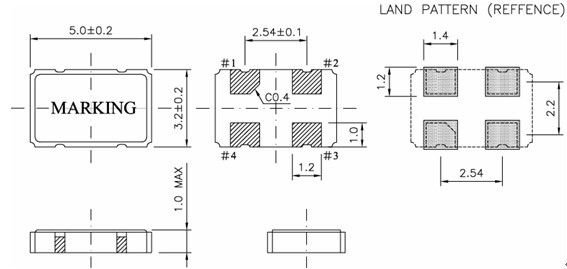 100 Mhz Crystal Oscillator 5.0V / 2.8V , SMD 5.0 x 3.2mm High Frequency Crystal Oscillator