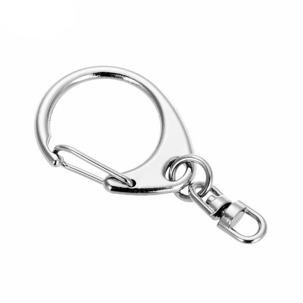 25mm Custom Flat Split Ring Gold Key Rings With Chain