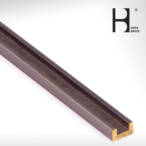 38mm x25mm Brass Extruding U Sections For Window Edging Decorations