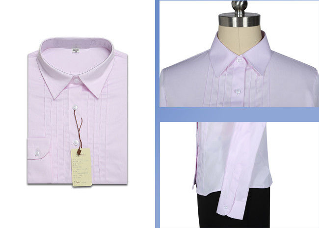 Female Pink Corporate Office Uniform Shirts Business Office Clothing