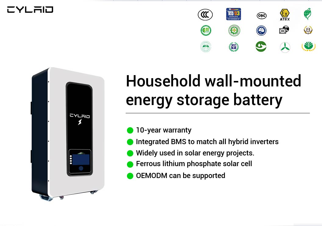 10kw 48v 200ah Solar Energy Storage Battery LiFePO4 Wall Mounted Lithium Battery