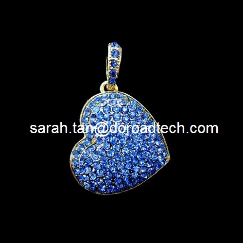 Heart Shaped Pendant Jewelry True Capacity USB Flash Disks