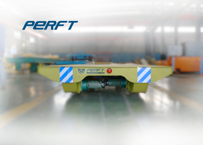 Heavy Duty Plant Trailer Transfer Carriage on Rails in Factory Workshop