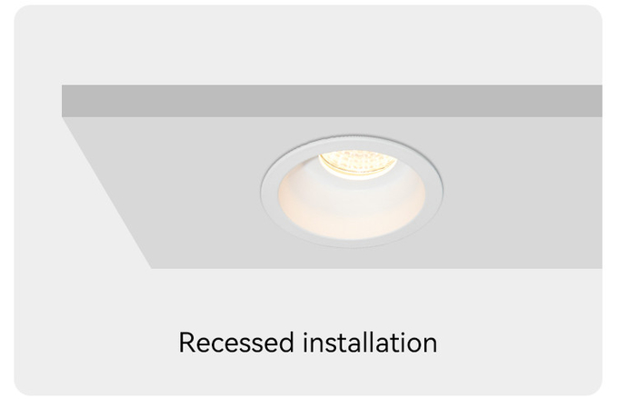 IP44 GU10 Recessed Spotlight Anti-Glare Aluminum Frame For Commercial