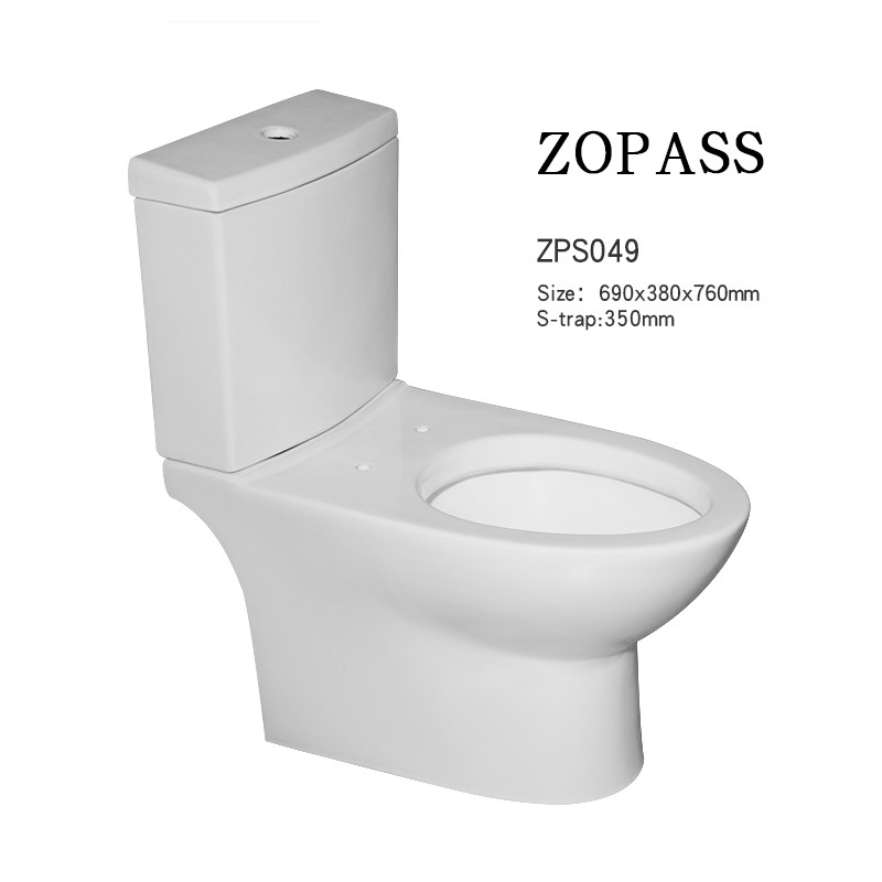 Mix Pit Spacing 180mm Two Piece Elongated Toilet Siphon Flushing