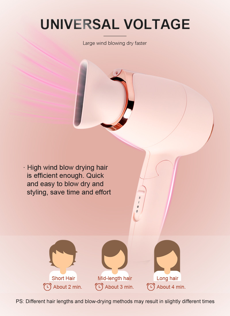 OEM Lightweight Blow Dryer , 110-240V Hang Up Hair Dryer portable