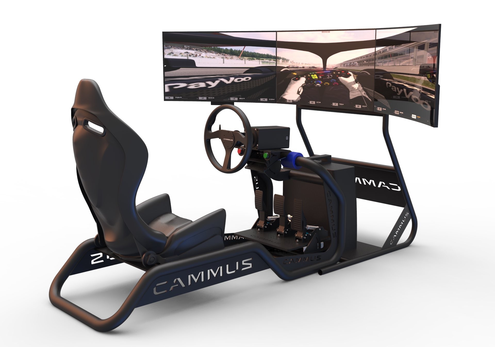 CAMMUS Sim Racing Simulator Cockpit With Concave Clutch Pedals