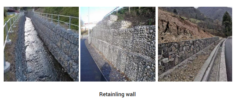 5x5cm Decoration 4mm Galvanized Gabion Baskets 1x1x0.7m