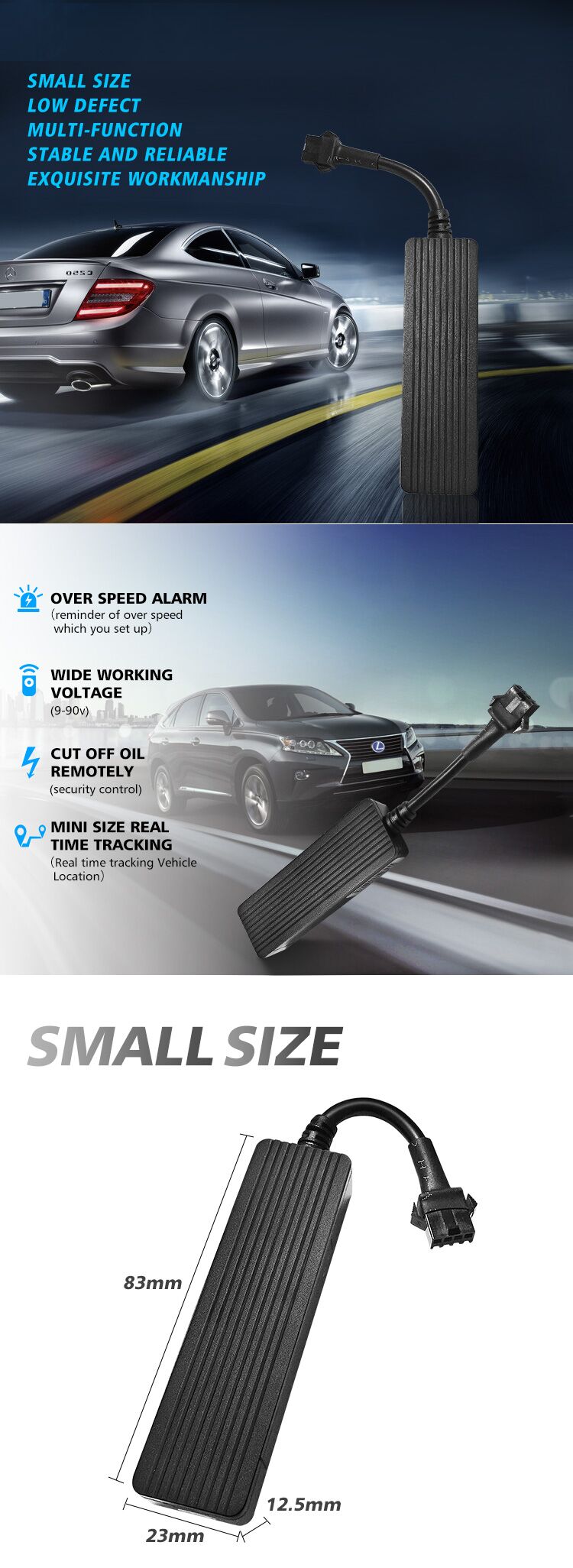 OEM ODM Mini GPS/GSM/GPRS/SMS Tracker 4band car gps tracker google link real time tracking
