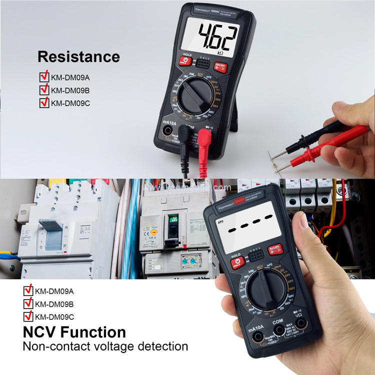 Kaemeasu 09A Digital Multimeter Ture RMS Current Voltage Measuring 2000 Counts Clamp Meter