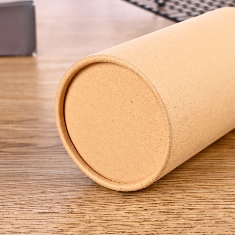 Recyclable Handmade Cylindrical Shape Food Grade Kraft Paper Round Tube Box for Tea/ Coffee/ Flower Gift Packaging