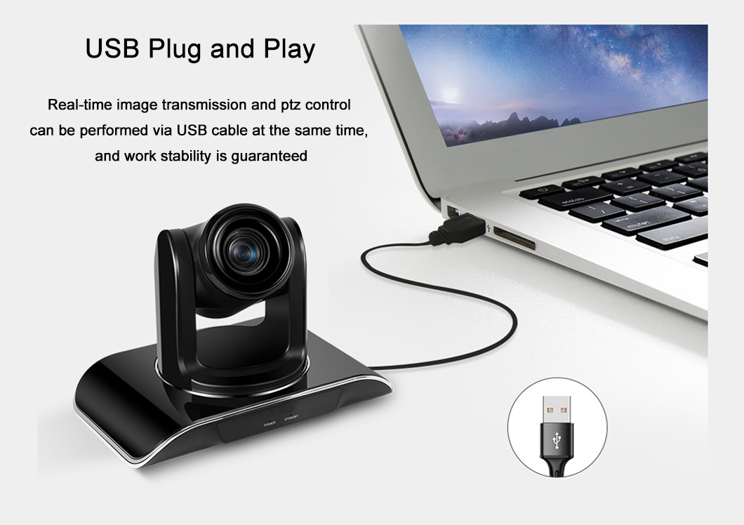 10X Optical Zoom Full HD 1080P Video Conference Camera USB/HDMI/SDI Video Conference Camera for Smartboard