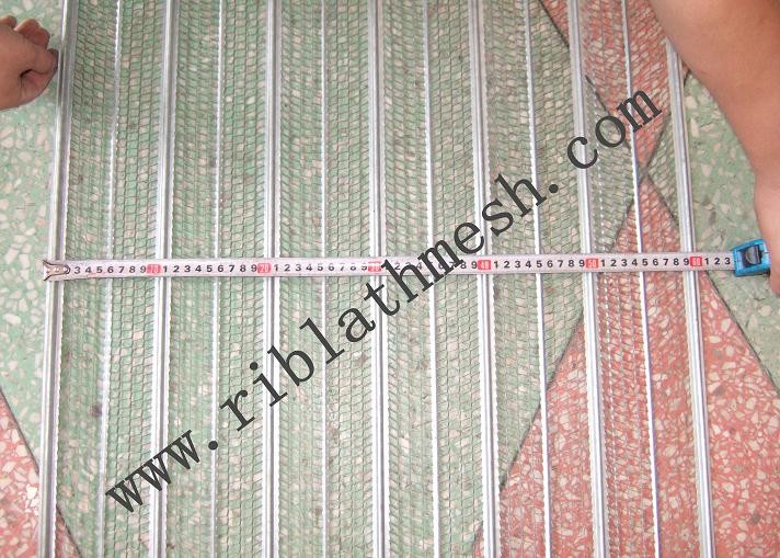 V Type Expanded Metal Lath , Civil Building Metal Rib Lath Height 6-10mm