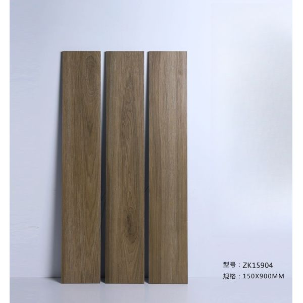Rustic Porcelain Wooden Flooring Tiles Wide Light Yellow 150x900 For Home Interior