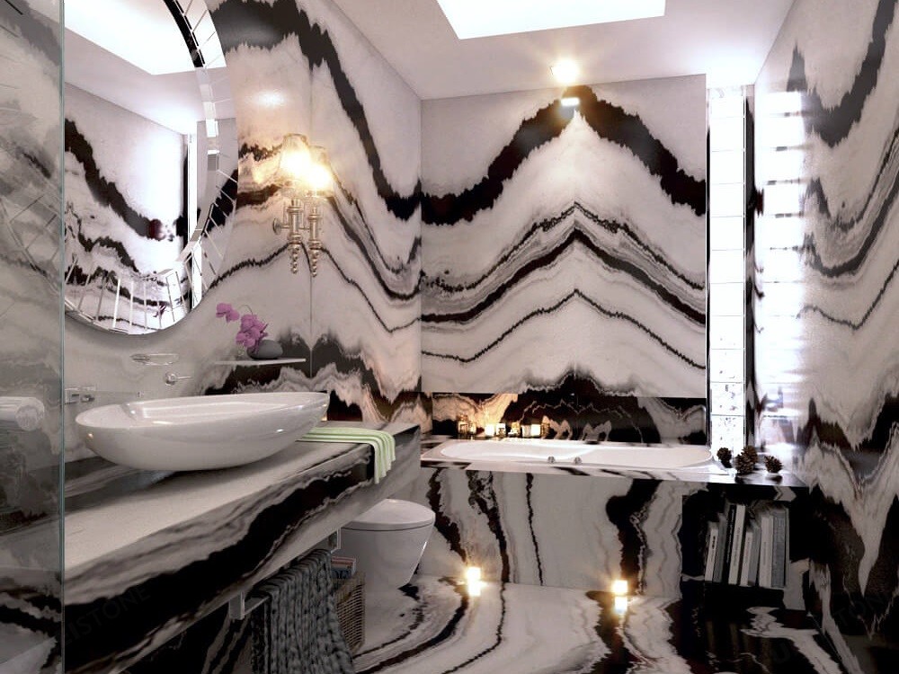 Honed Exotic Thick 3cm 30x120cm Panda White Marble Tile
