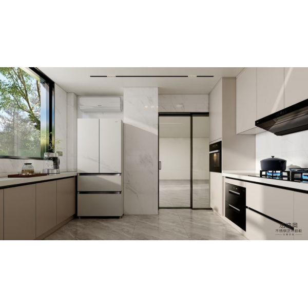 Classic Modern Fadior Stainless Steel Custom Kitchen Cabinet With U-Shaped Design - Matte, fingerprint-resistant surface, stains for easier maintenance and a cleaner appearance. with kitchen cabinet overview