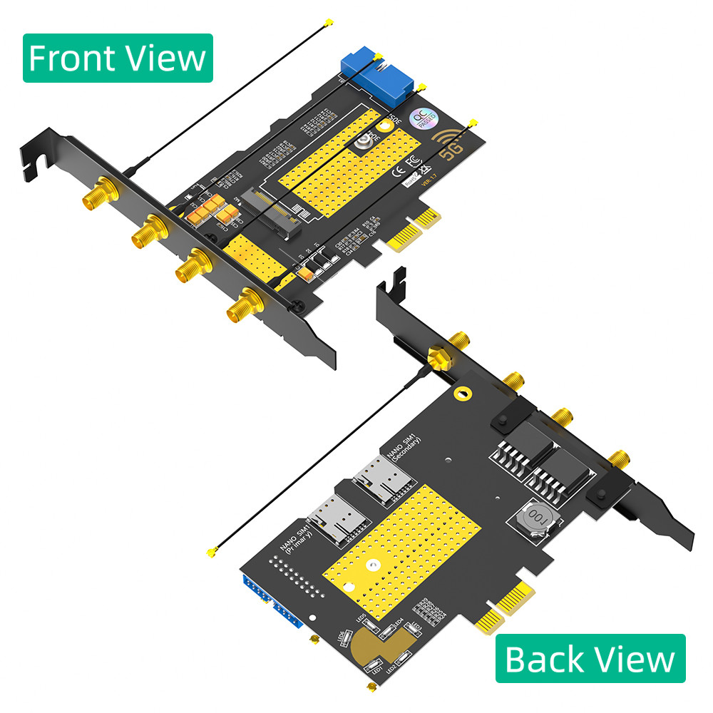 M.2 B key USB3.0 & PCIe dual bus interface 5G WWAN card Adapter Used for fast network connection