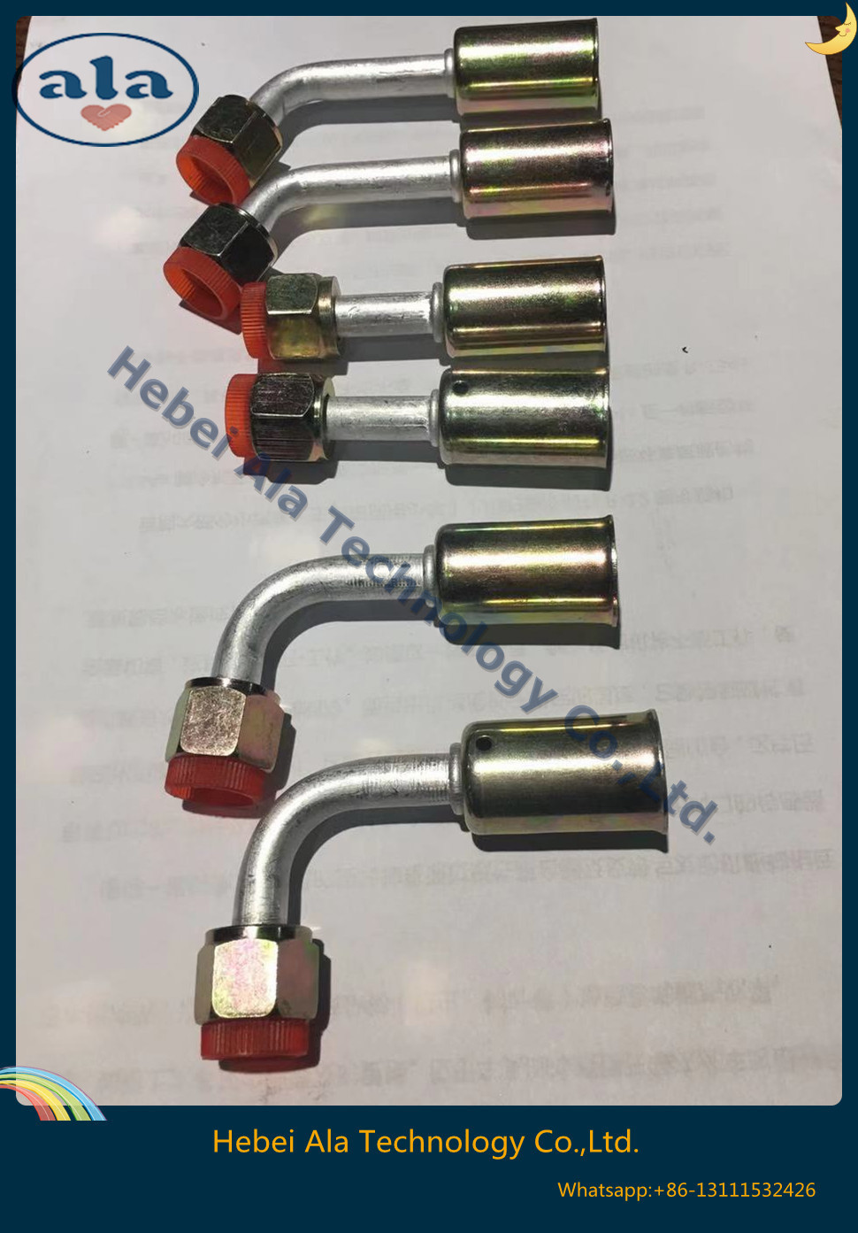 Female O-Ring fittings Aluminium joint with iron cap Connectors auto air conditioning hose ends ACO-ring female fittings