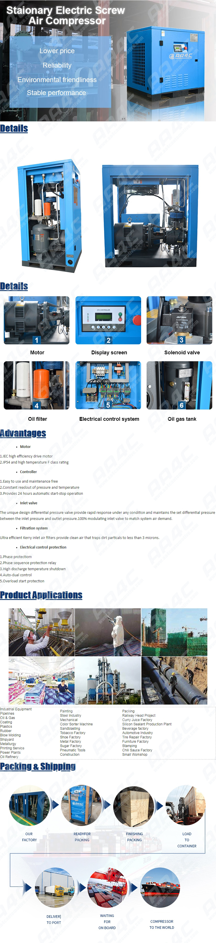 AA4C 3 in 1 screw air compressor