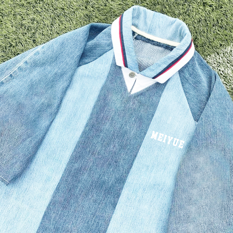 Custom Jersey Stripe High Quality Boxy Screen Print Polo Shirt Sport Jersey Wholesale Mesh Soccer Jersey T-Shirts for Men