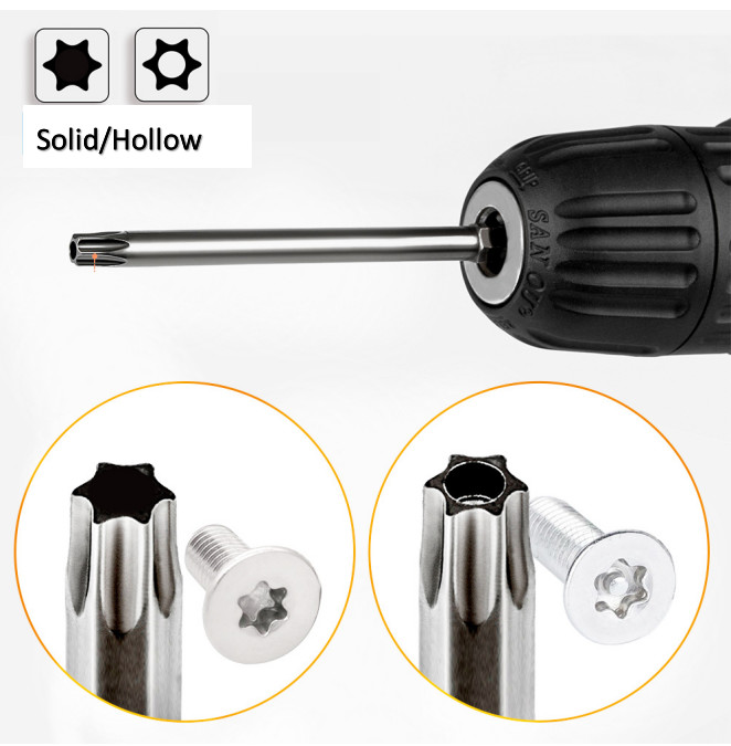Solid Hollow Screwdriver Bits Wear Resistant Hexagon Magnetic