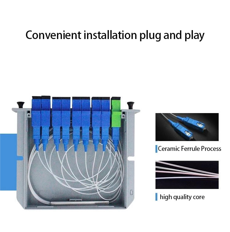 LGX PLC Splitter 1x2/1x4/1x8 LC UPC SM 0.9mm PLC Fiber Optic Splitter with PP Material
