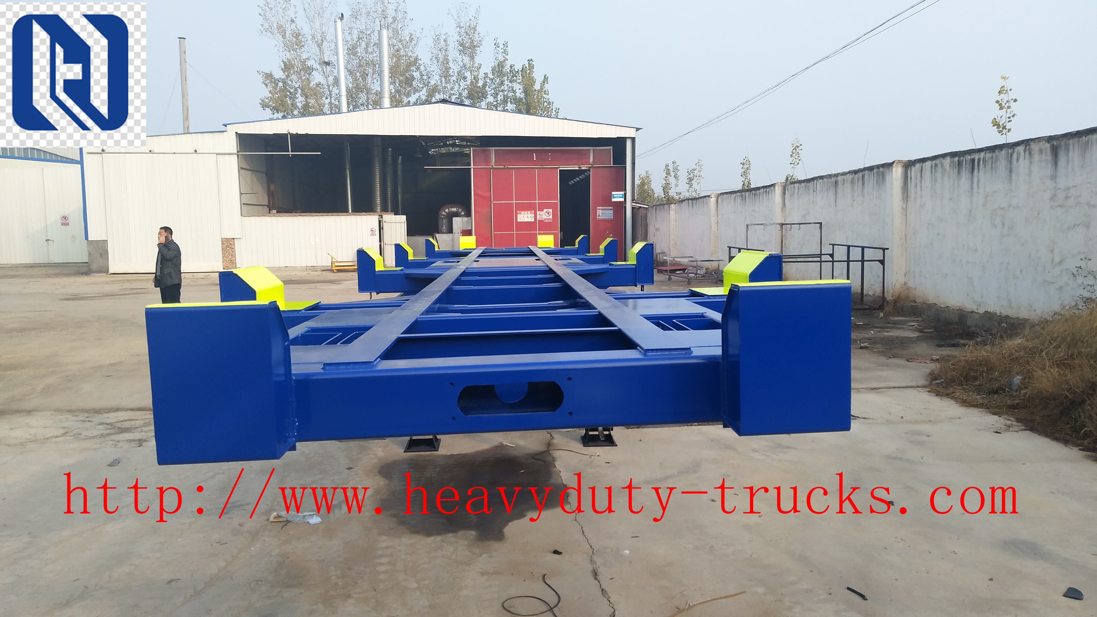 Sino Truk Double Containers Semi Trailer Trucks , Red Diesel Truck Trailer