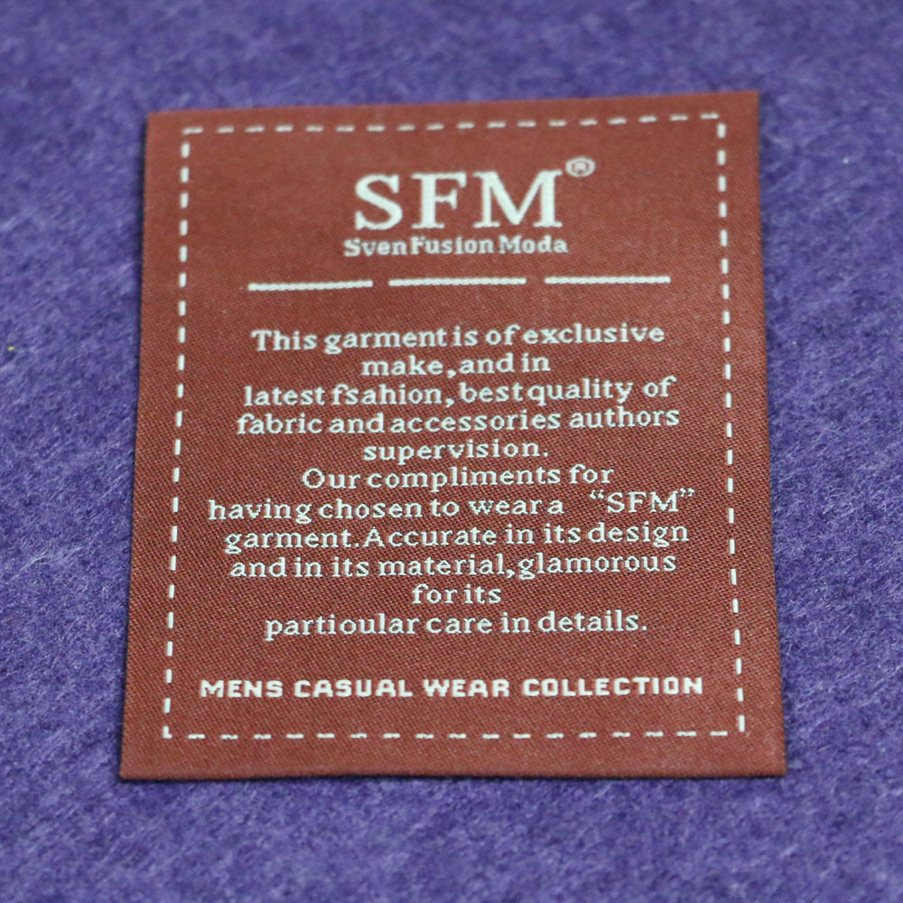 Eco - Friendly Polyester Woven Fabric Labels Without Fold , Testex Certification