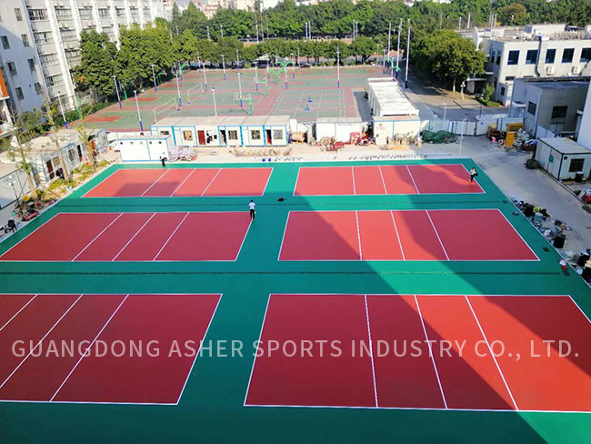 TPU SPU Flooring Material Badminton Glossy Finish Court Use
