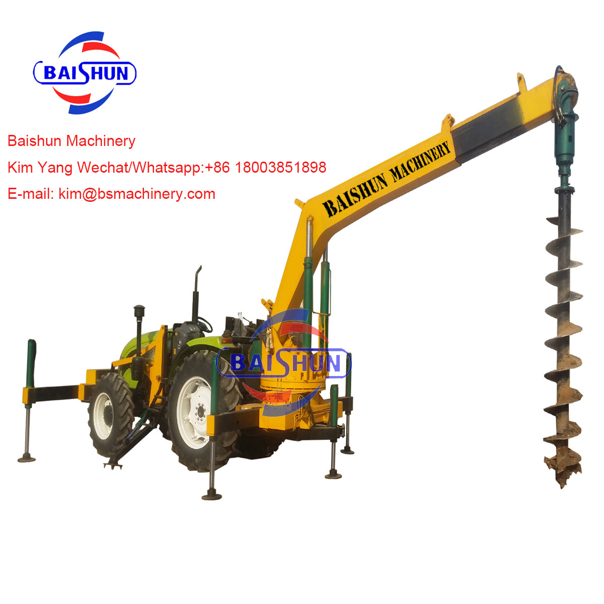 Electrical Works Garden Tractor Post Hole Digger , 3 Point Hitch Post Hole Digger