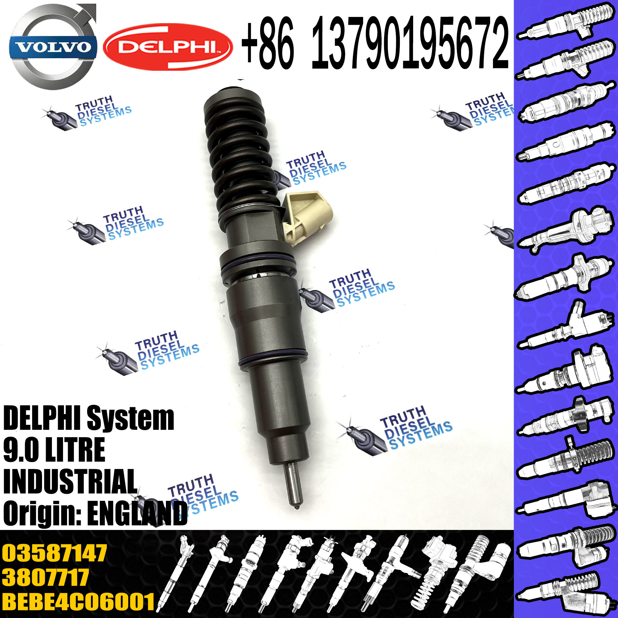 original Diesel Fuel Injector 3587147 BEBE4C06001 3803655 03587147 E1 VOL TRUCK 9.0 LITRE INDUSTRIAL
