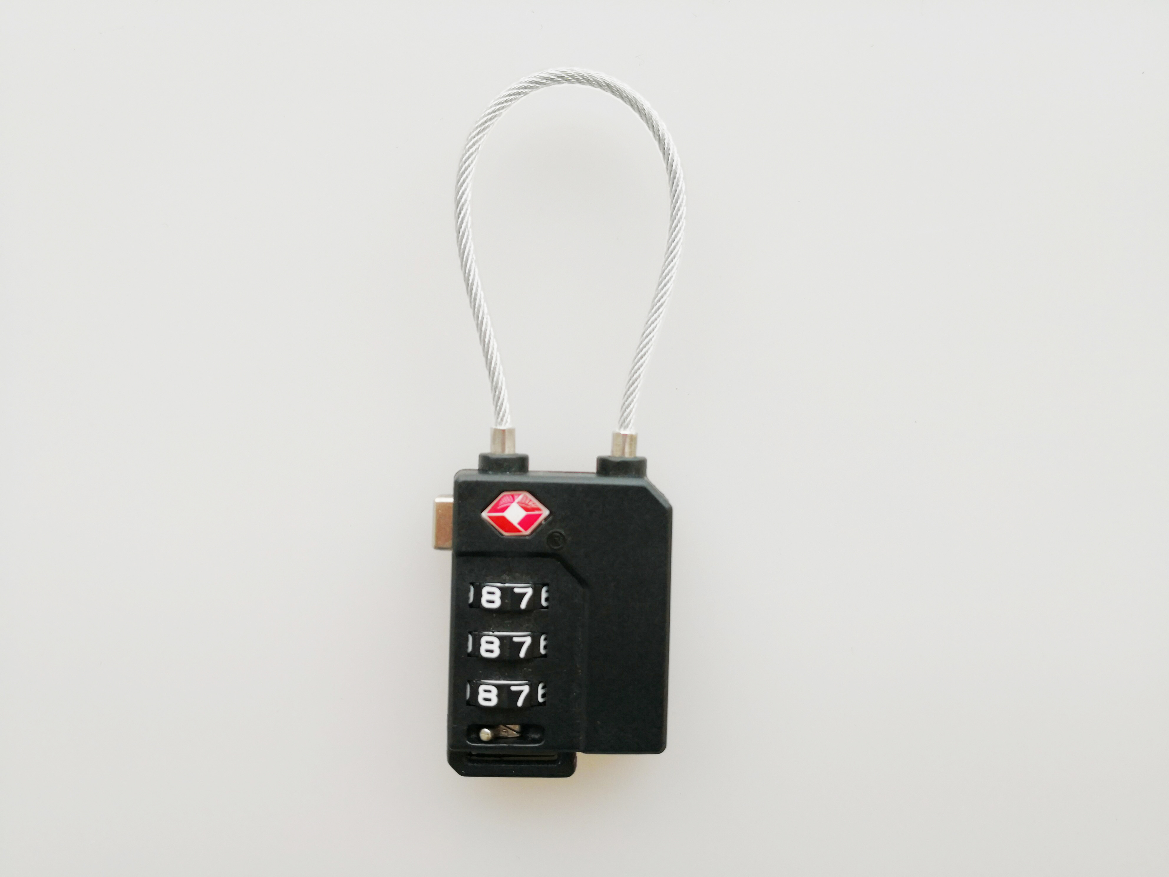 Black TSA 719 Travel Cable Lock / 3 Number TSA Cable Luggage Lock 35.1g