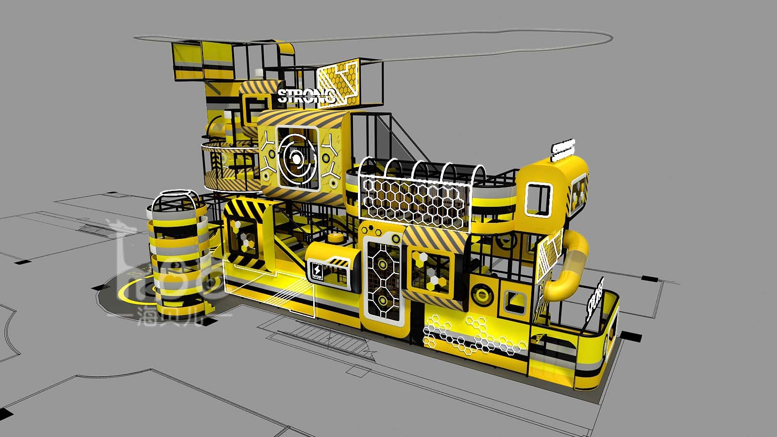 Large Commercial Grade Indoor Play Structure Playground And Trampoline Park