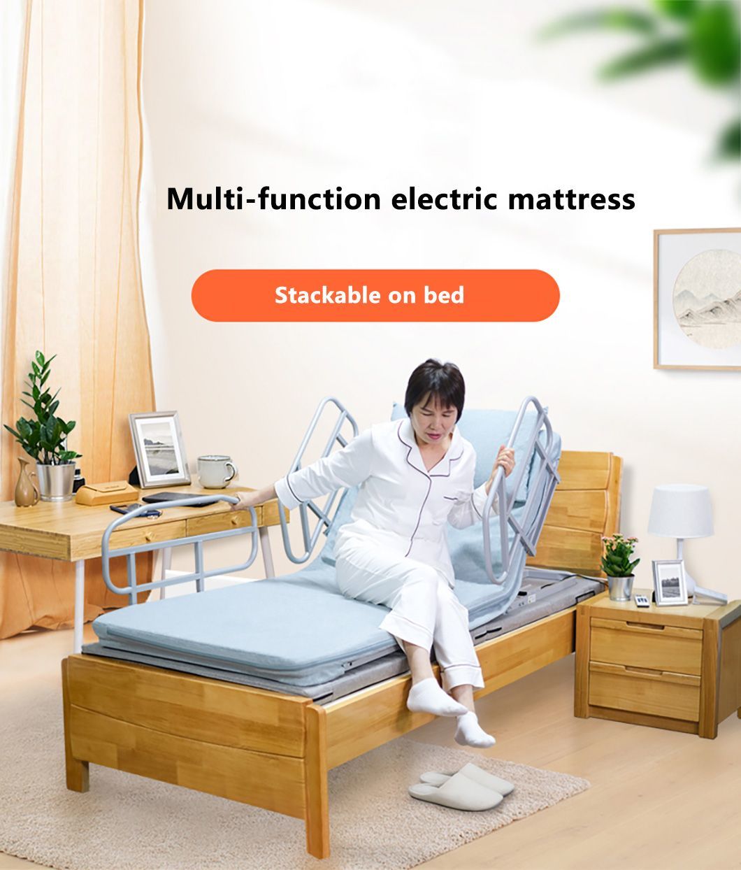 High Quality Multi-Functional Nursing Bed Electric Adjustable Backrest Homecare Electric Mattress