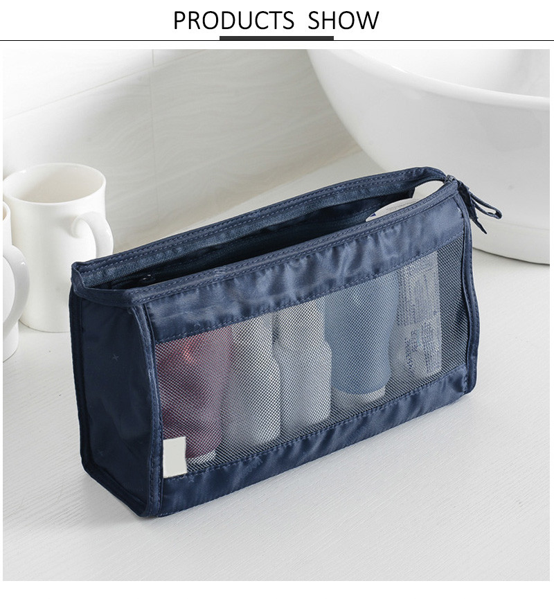 See Through Blank Waterproof Portable Mesh Cosmetic Bag