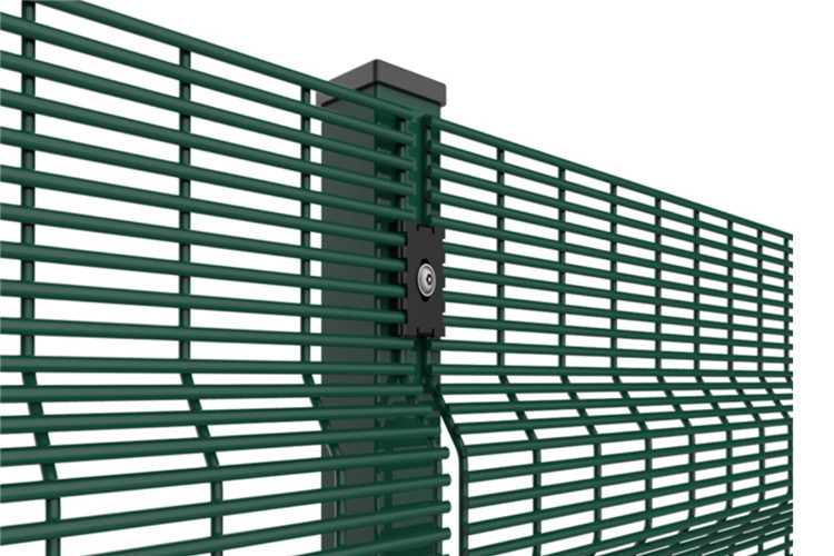 V Types 358 Anti Climb Fence Perimeter Clear View Fence With Barbed Wire On Top