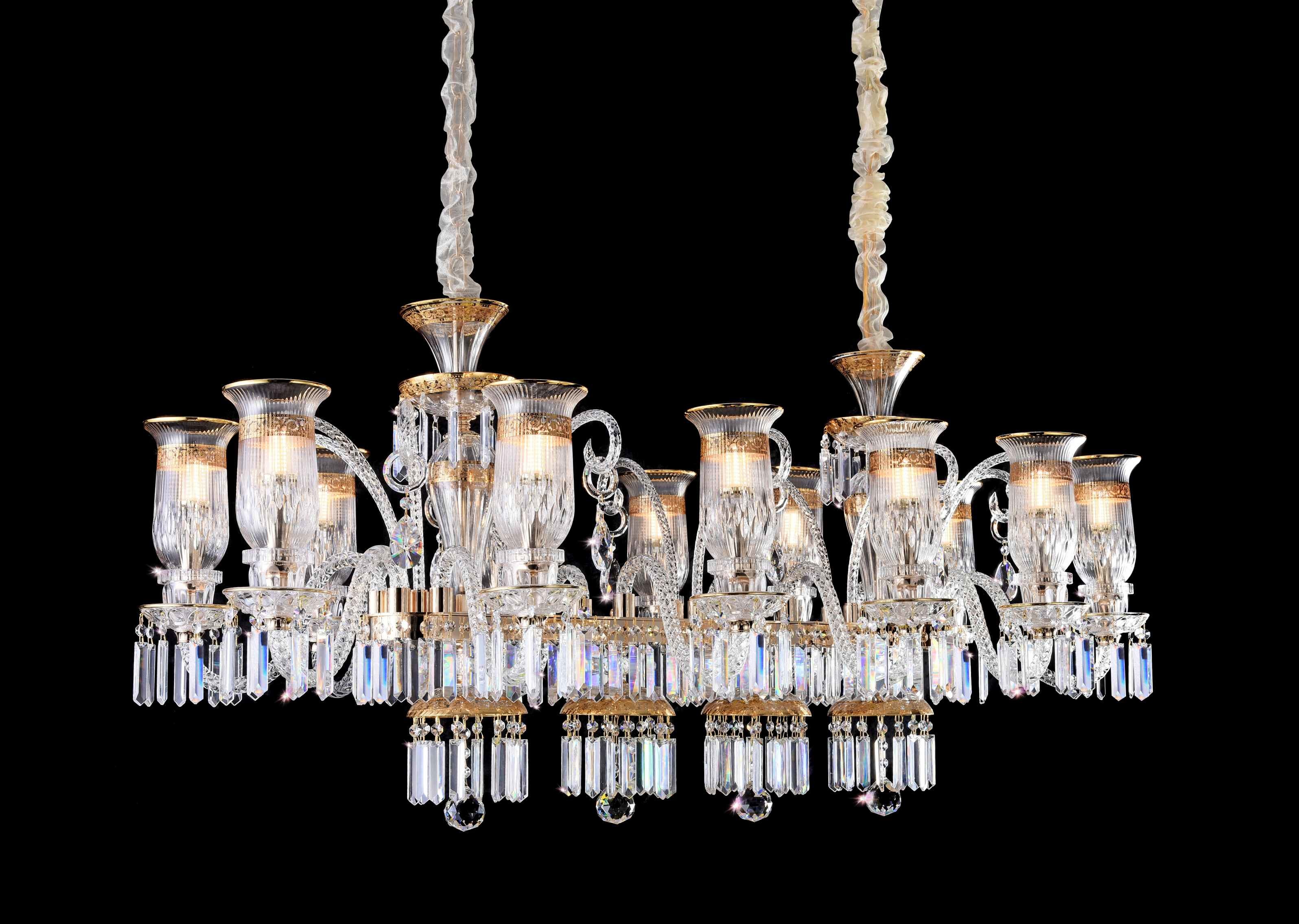 Customizable Glass Commercial Chandeliers High Brightness