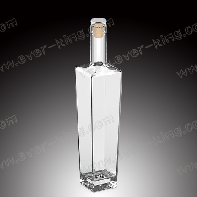 Embossing Clear 1000 ML Rum Glass Alcohol Bottles