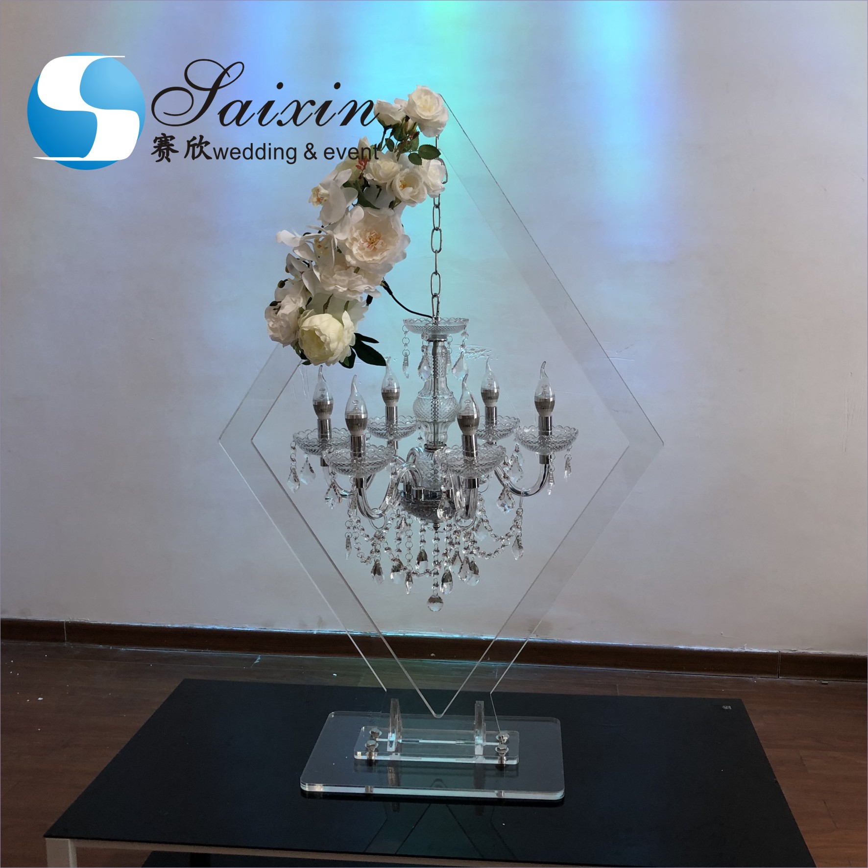 18 Arms Pendant Full Crystal Glass Pendant Chandelier Transparent Foot Candle Holder