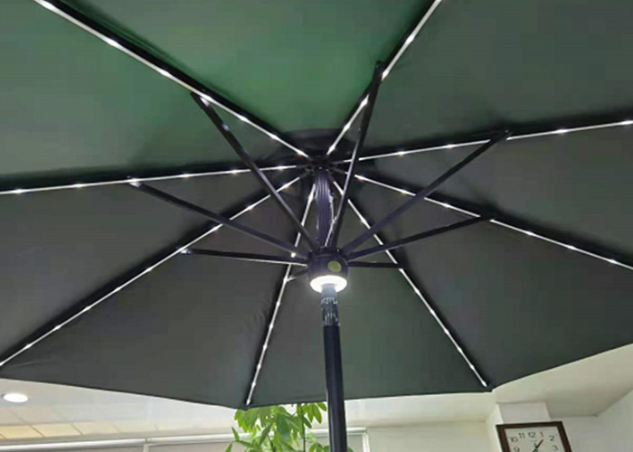 300x245cm 8 Rib Straight Pole Parasol Garden Umbrella With Bluetooth Speaker System