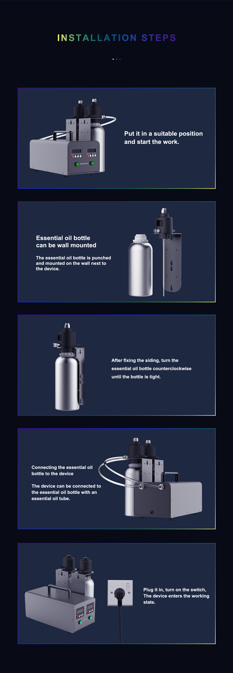 HVAC Connecting Smart Scent Diffuser Large Area Essential Oil Nebulizing Commercial Fragrance Oil Machine