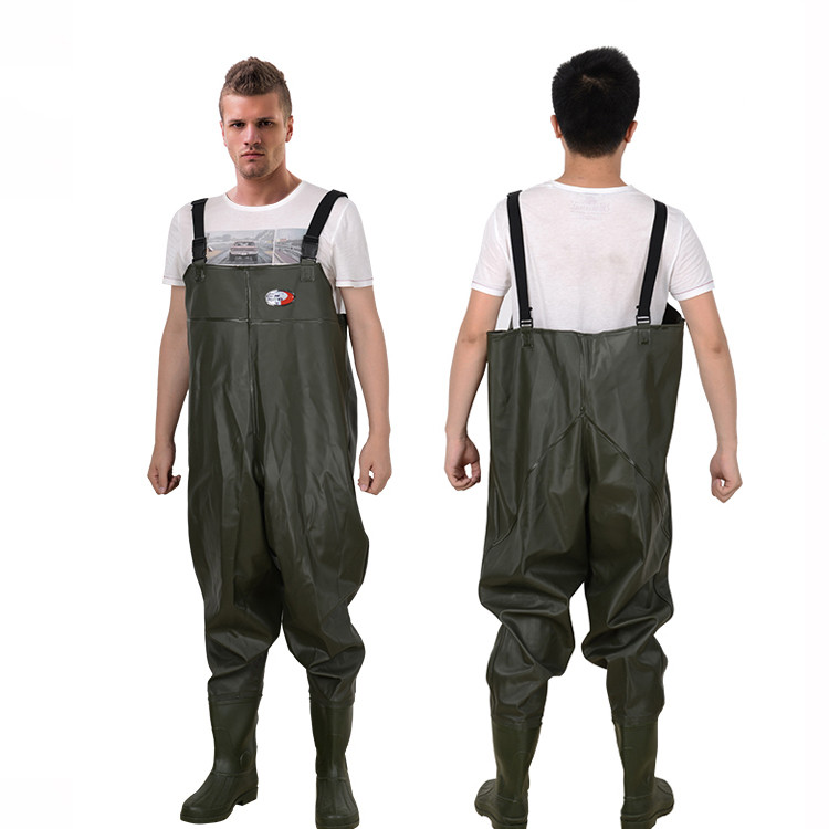 FW006 70D Nylon PVC Pocket Chest Fishing Waders for Unisex within Boots 38-46