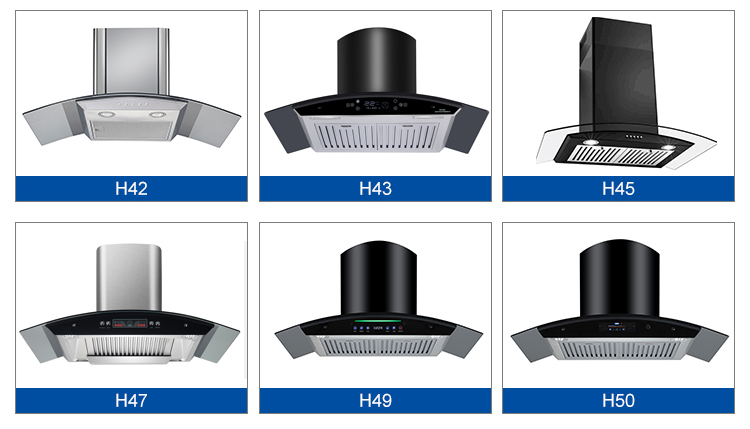 Smart Stainless Steel Glass Range Hood with App Control Low Noise Kitchen Chimney Hood