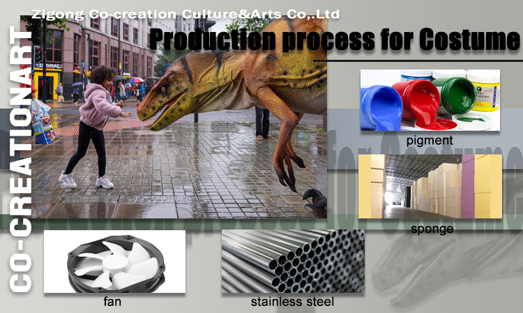 4.5m Animatronic Dinosaur Costume Animatronic Raptor Costume For Park Celebrating