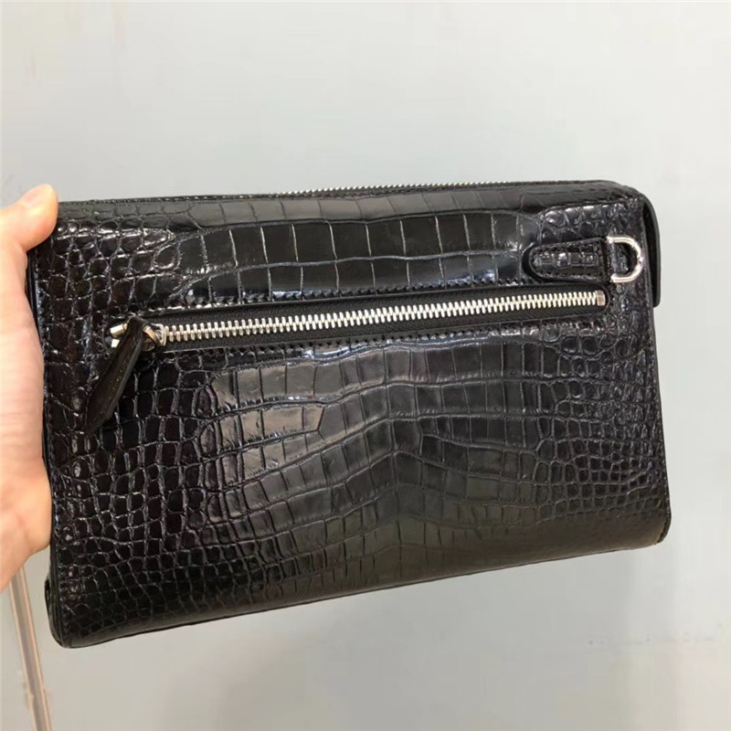 Authentic Crocodile Belly Skin Passcode Closure Men Clutch Bag Card Holders Genuine Alligator Leather Male Wristlets Bag
