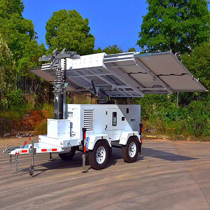 Mobile Solar Light Tower Running Time 19.2 Hours Construction Light Towers Trailer Light Tower