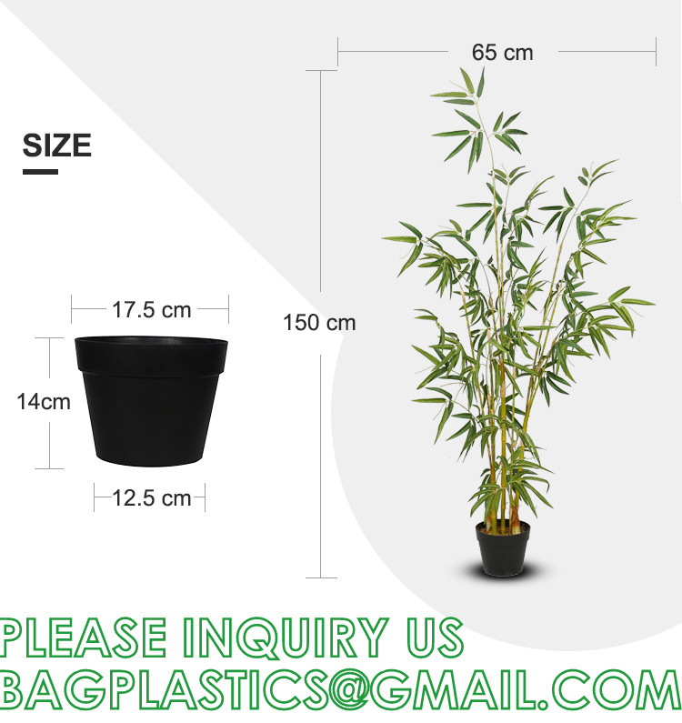 Artificial Bamboo Tree Set of 2, Fake Greenery Plants in Pots for Indoor Outdoor, Beautiful Faux Tree with Leaves