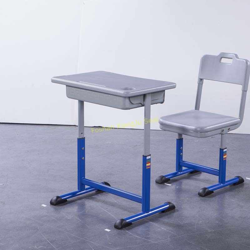 Single Dual Modern Student Table And Chair Set With Groove HDPE Material