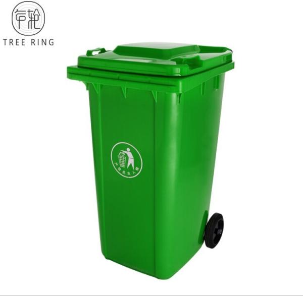 Red / Green Plastic Rubbish Bins , 240 Liter Waste Wheelie Bin For Recycling