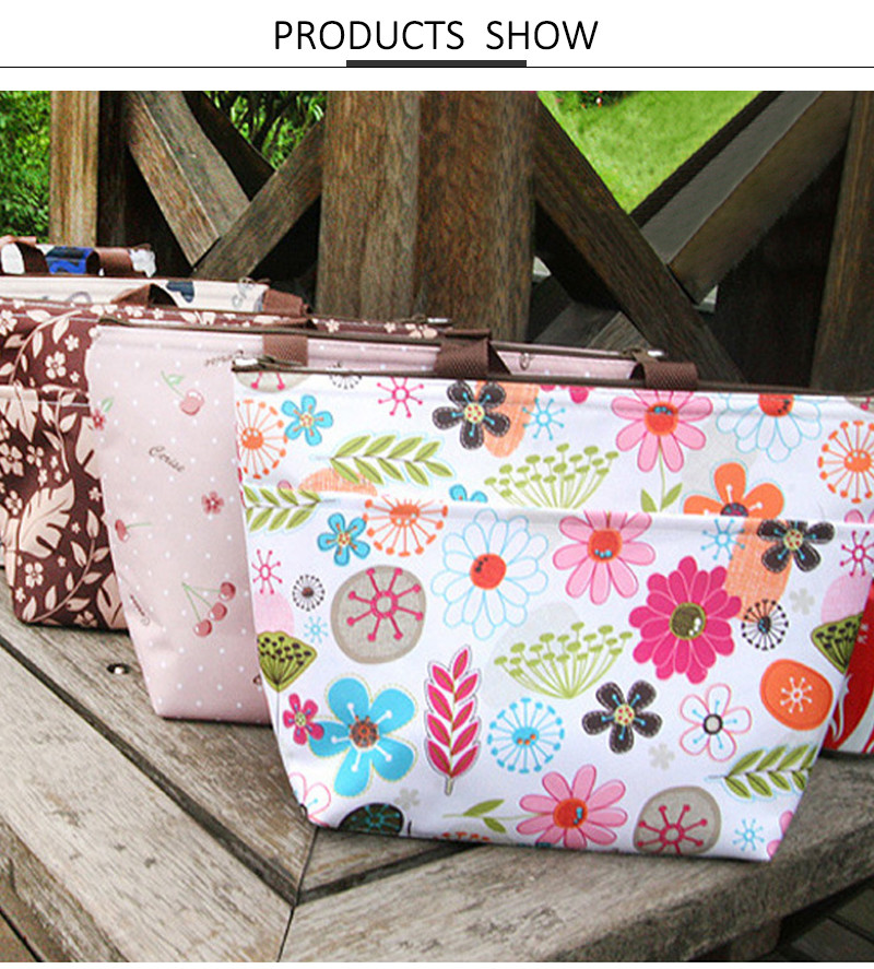 Reusable Oxford L34cm webbing buckle Thermal Lunch Bag